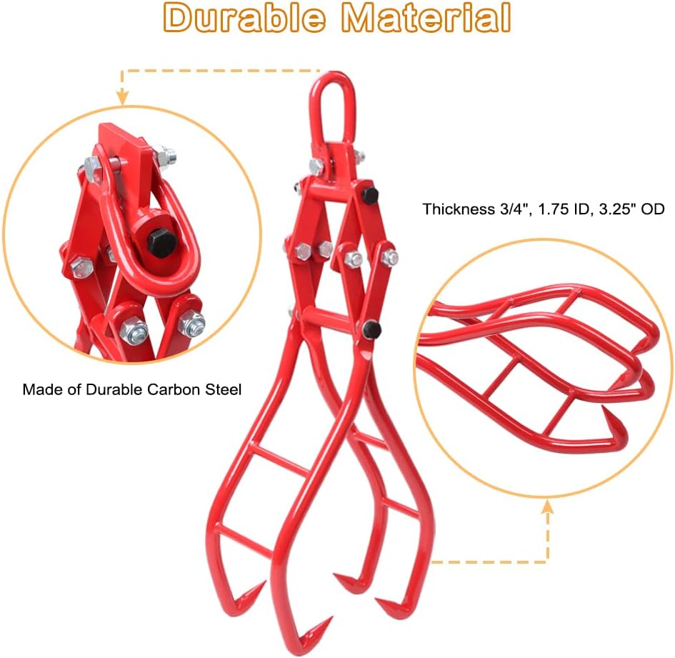 28" Heavy Duty Solid Steel Log Lifting Tongs V1747