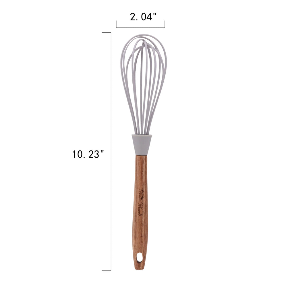 10-Piece Silicone and Acacia Wood Kitchen Utensils Set N363