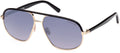 Metal Shiny Rose Gold Gradient Smoke 59 mm Sunglasses X154