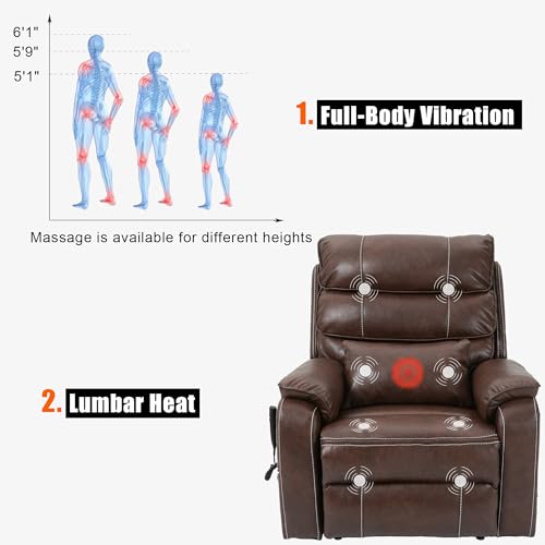 Power Lift Recliner with Massage and Heat, Dual Motor, 2 Remote Controls S11643