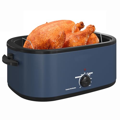 Silver Stainless Steel Electric Roaster Oven with Removable Pan and Rack P77139