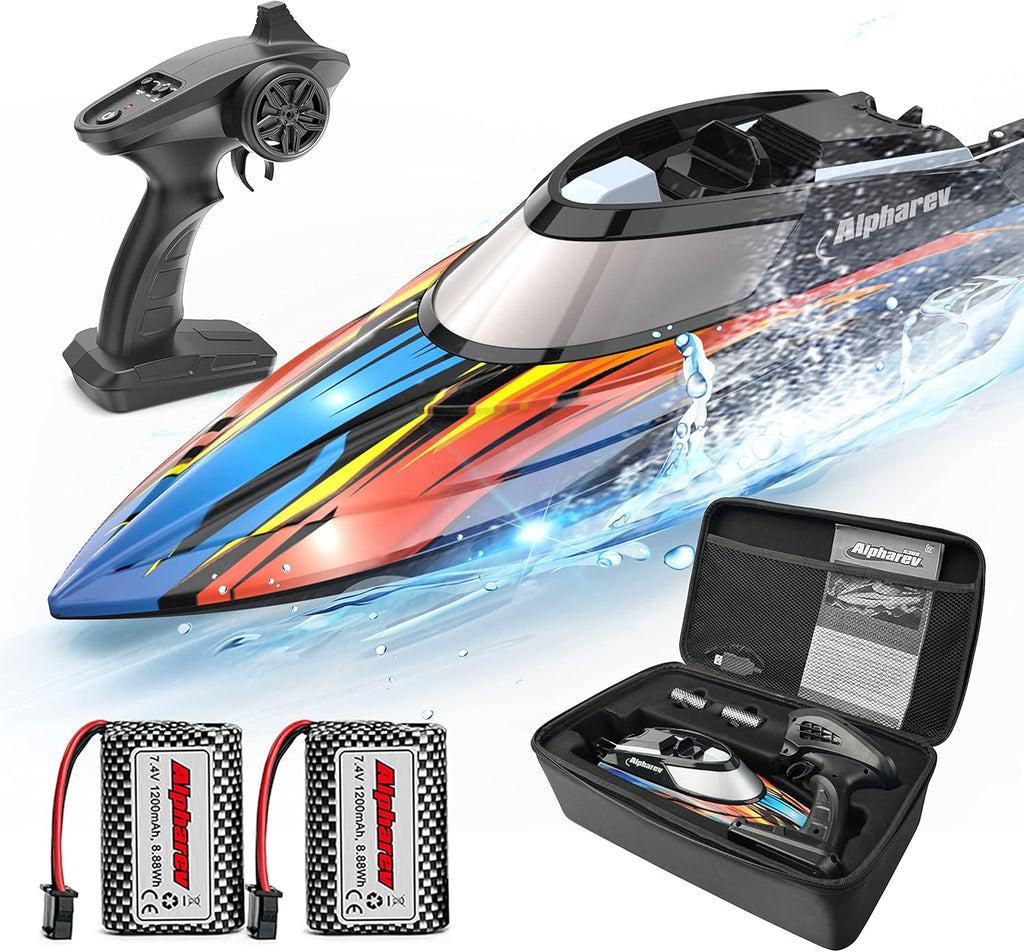 RC Boat with Case, 20+ MPH Remote Control Boat for Pools and Lakes G796