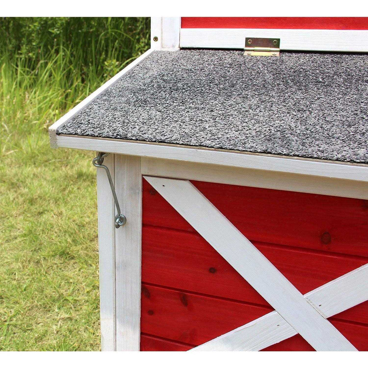 Red Barn Chicken Coop with Roof Top Planter A391