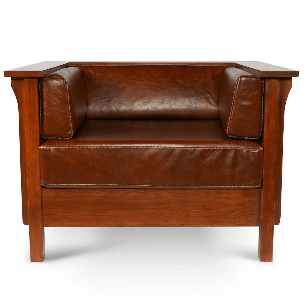 Leather Panel Side Arm Chair R83731