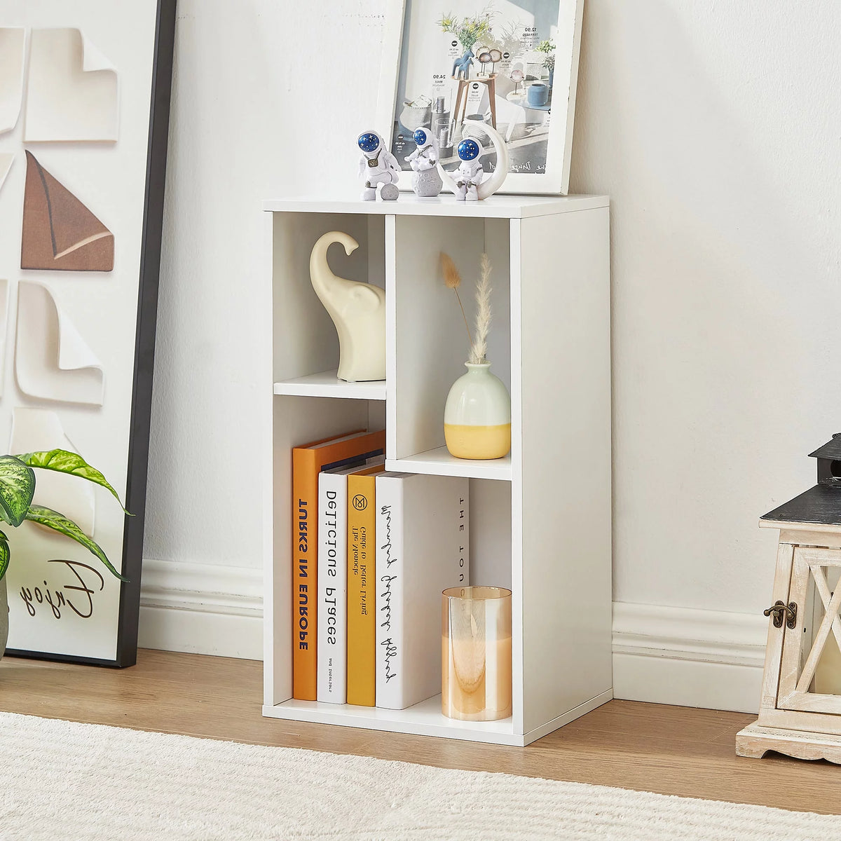White 2-Tier Wood Bookcase Set of 2 V222