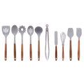 10-Piece Silicone and Acacia Wood Kitchen Utensils Set N363
