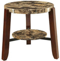 Faux Marble & Cherry End Table F11475
