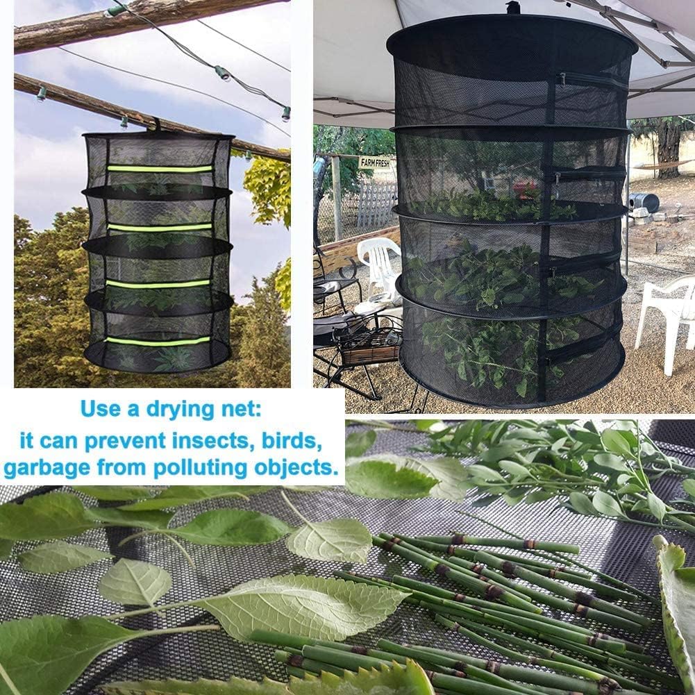 4-Layer Folding Nylon Mesh Drying Rack with Carrying Bag N193
