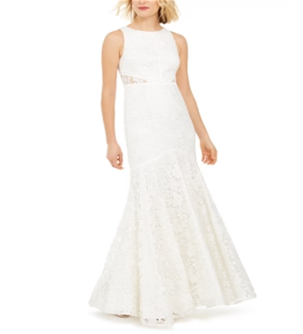 Lace Bridal Gown White Size 6 R969