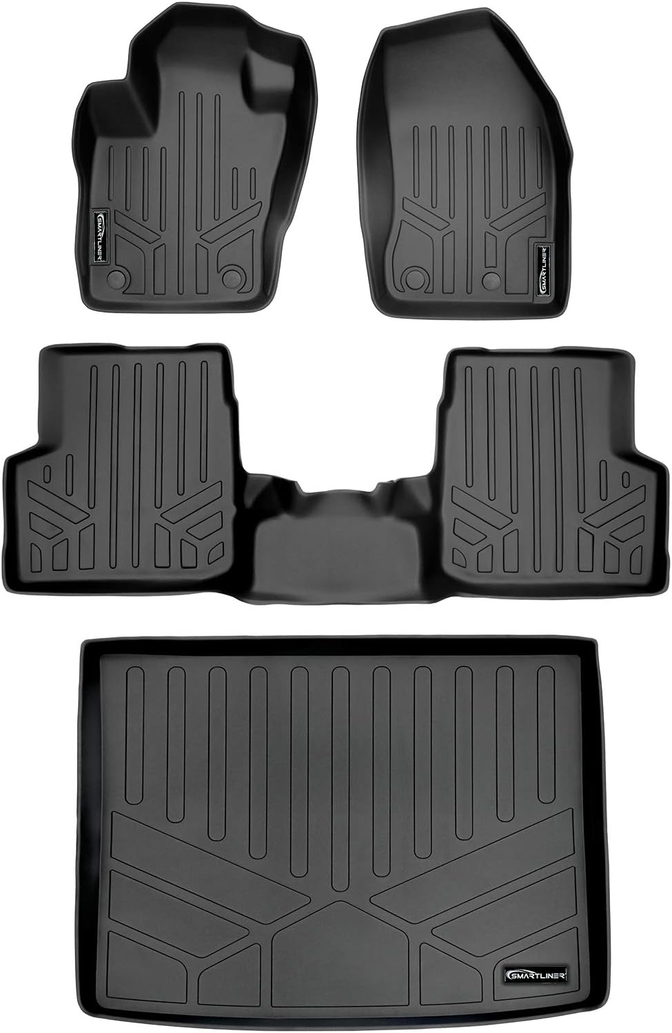 Black 2 Row & Cargo Floor Mat Liner Set for Jeep Renegade K95714