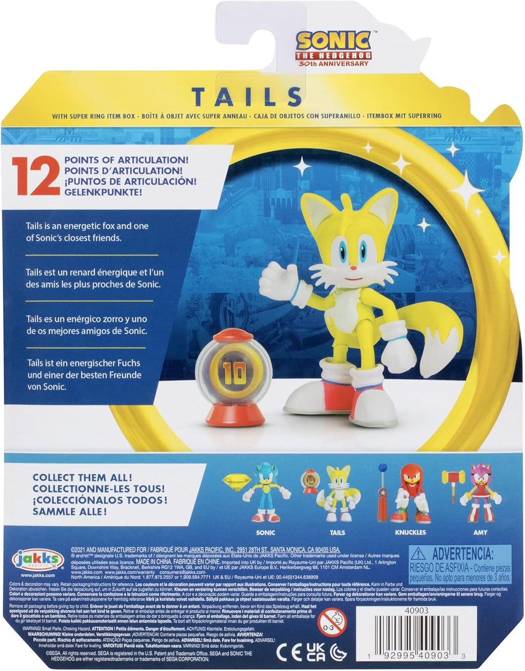 4-Inch Action Figure Modern Tails with Ring Item Box Collectible Toy F358345