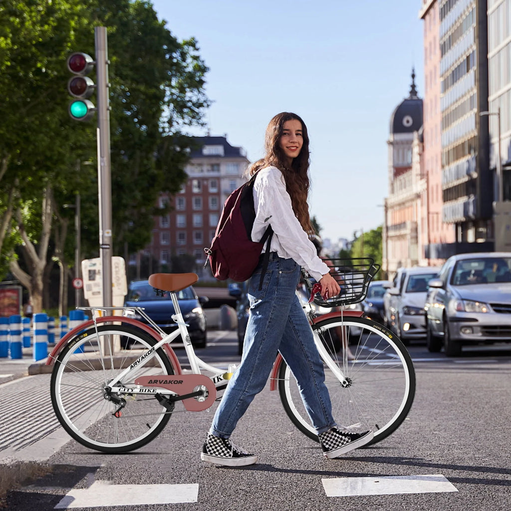 26 Inch White Cruiser Bike S48141