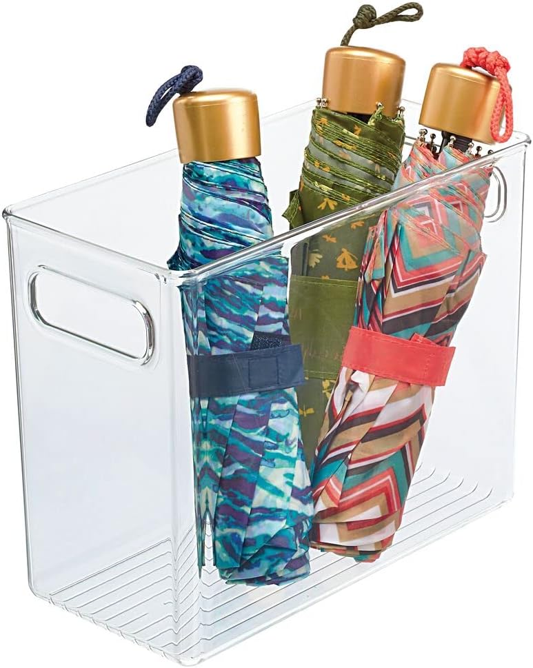 Clear Plastic Storage Basket with Handles D5171