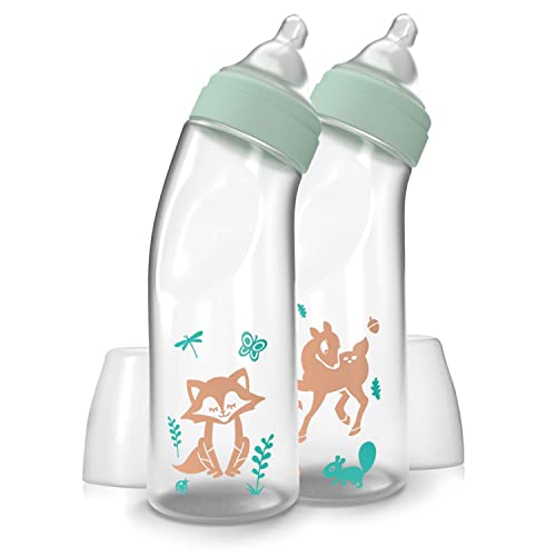 9 Oz 2-Pack Angled Bottle with Pacifier I9138