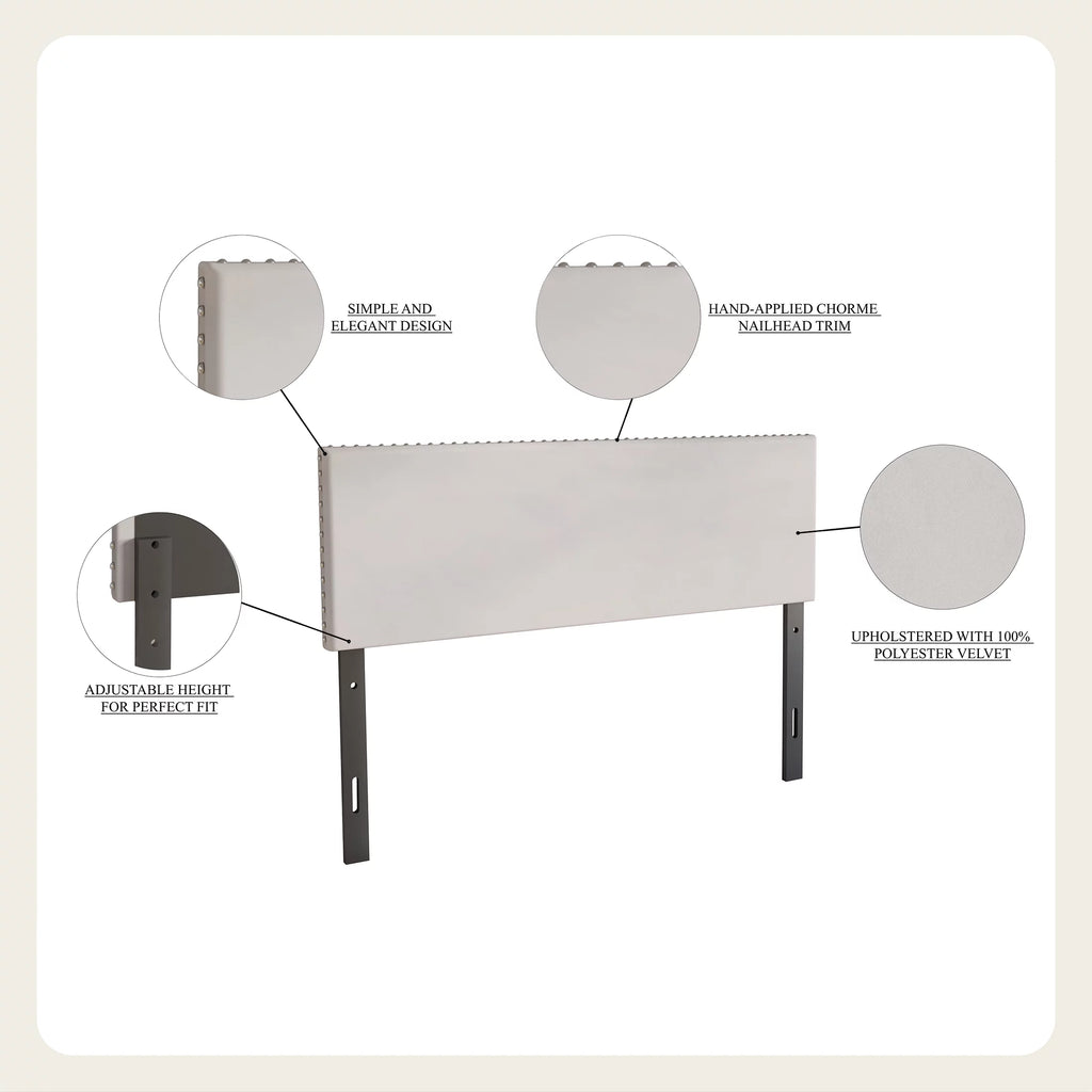 Black Velvet Upholstered Headboard E2137