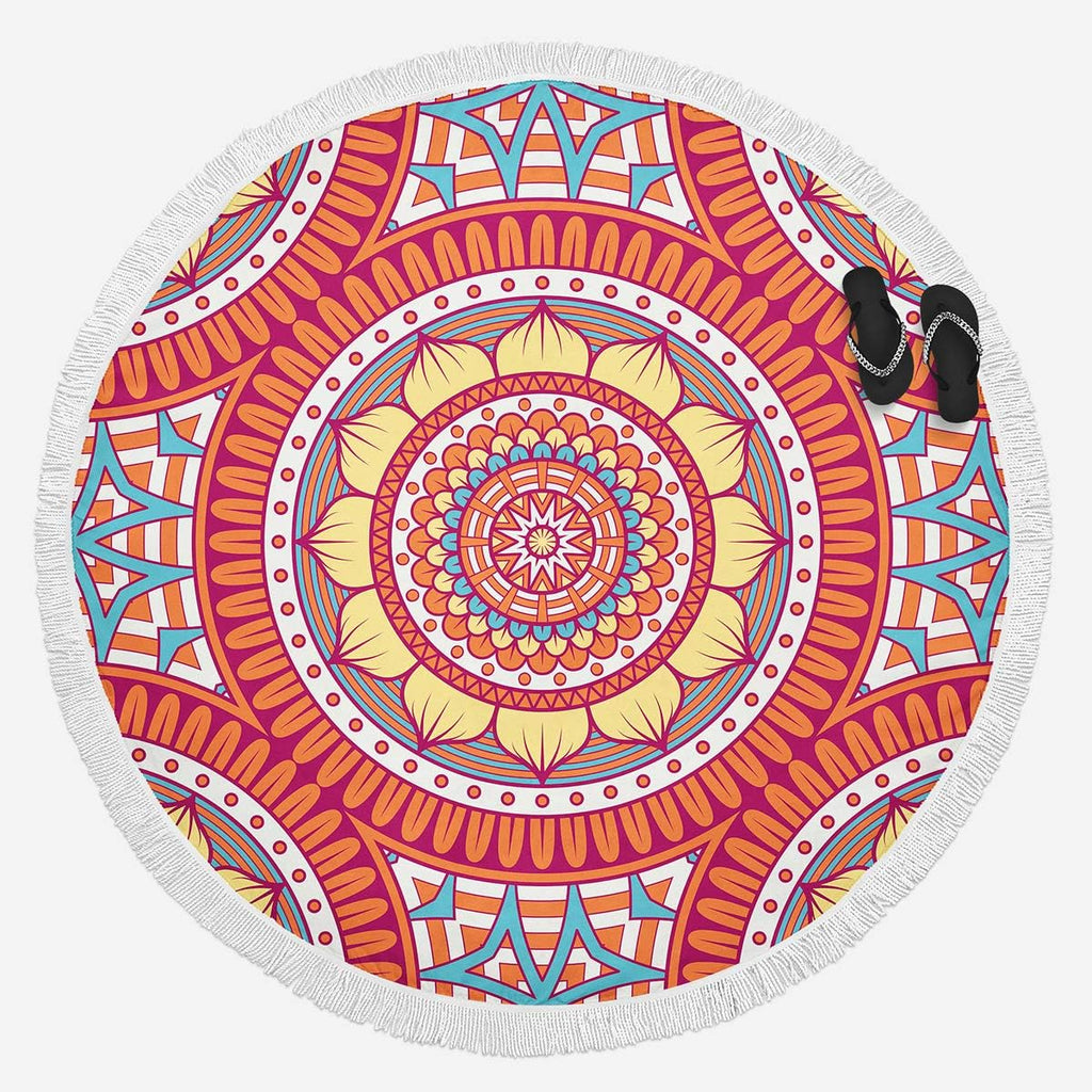 Round Beach Towel with Tassel S8618
