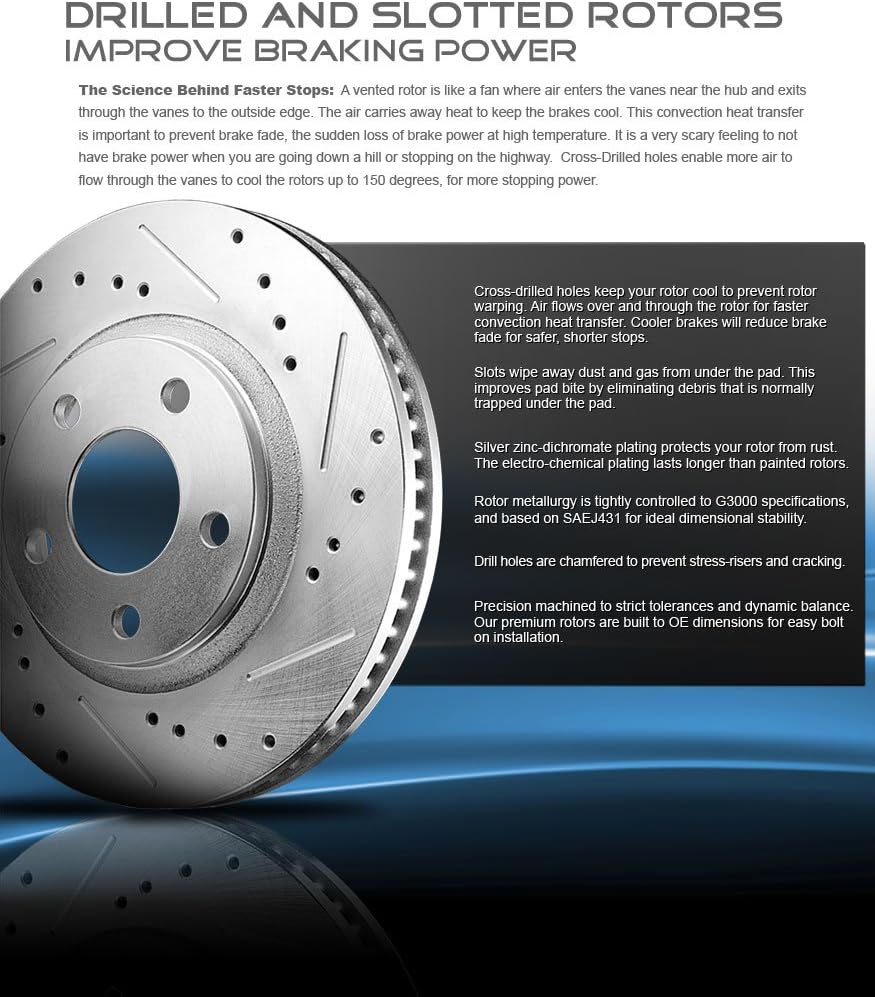Rear 5 Lug Rotors + Ceramic Brake Pads + Clips X663722