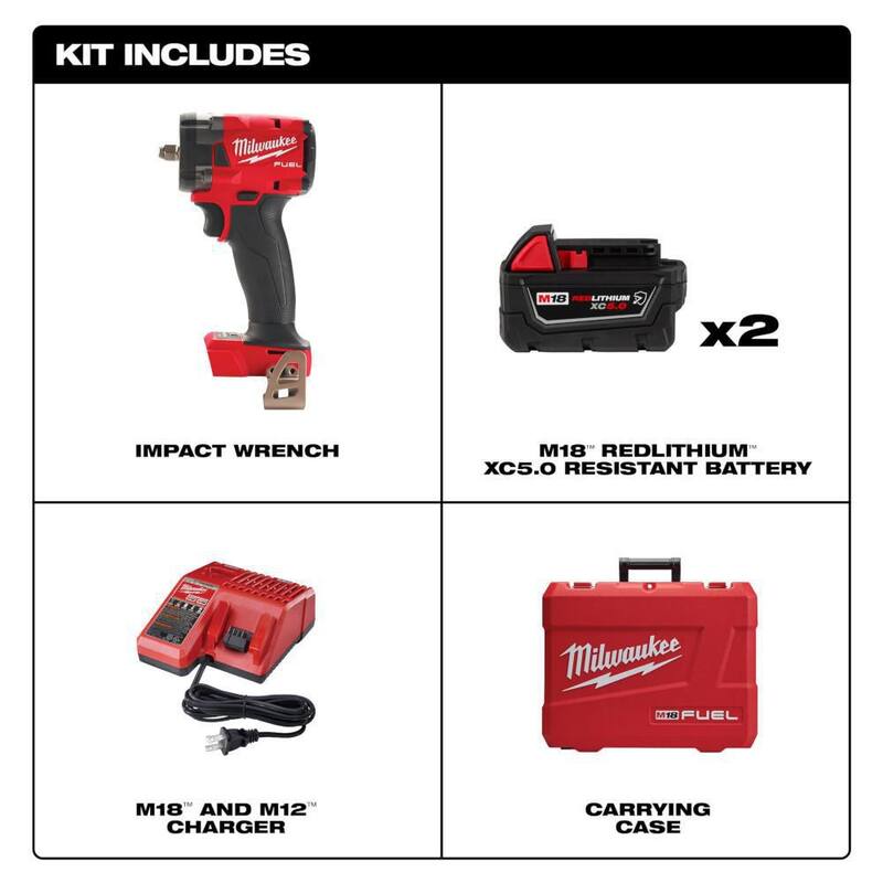 18V Lithium-Ion Brushless Cordless Compact Impact Wrench Kit U721413
