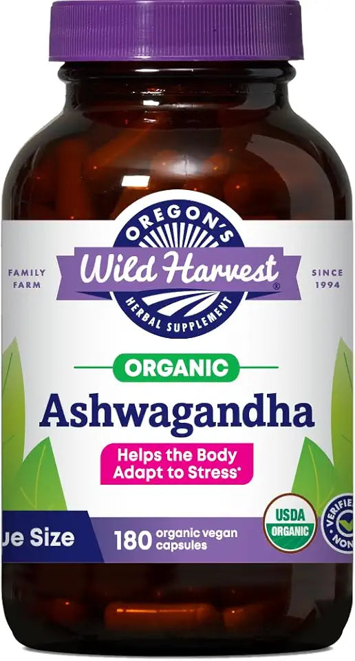 Organic Ashwagandha Herbal Supplements 180 Count P93655