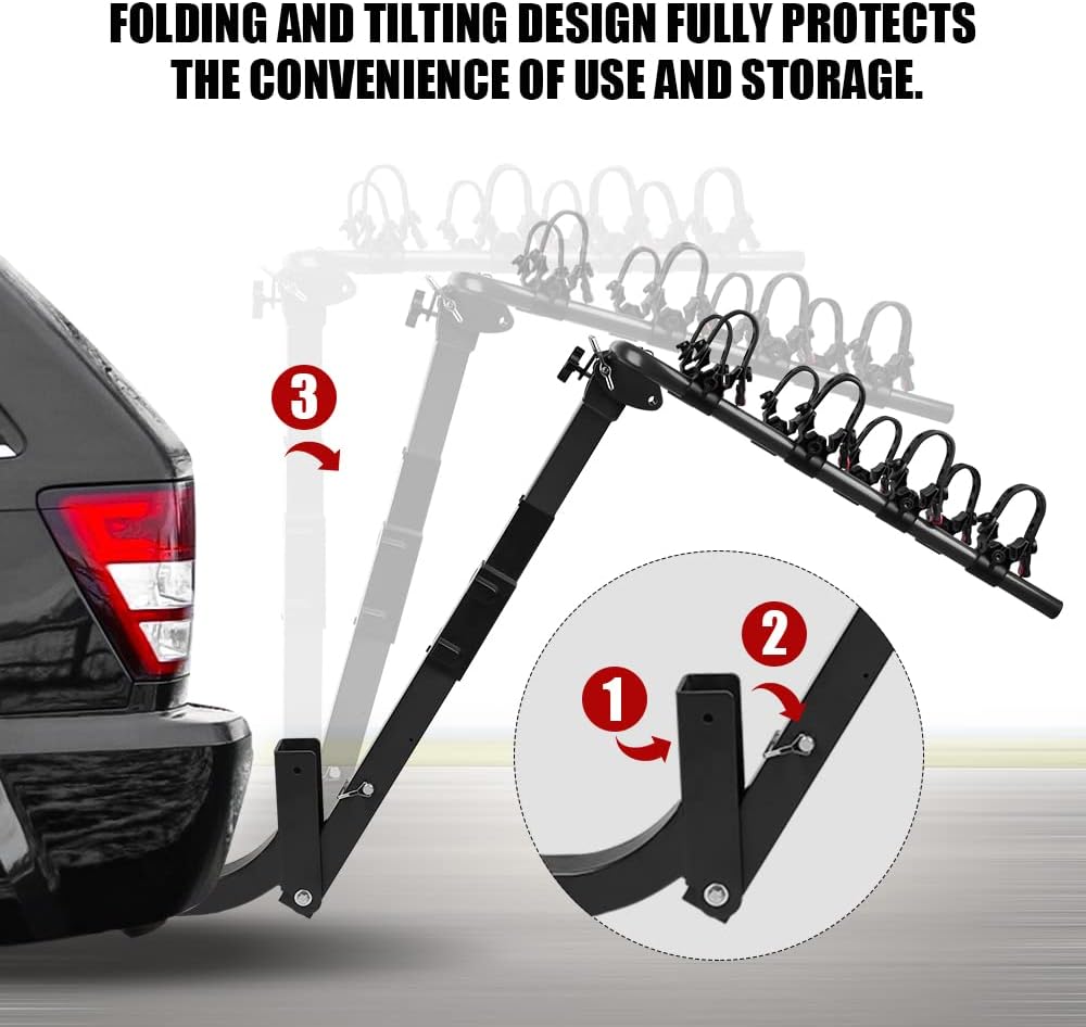 4 Bike Rack, Double Foldable Rack, 2 Hitch Receiver R79294