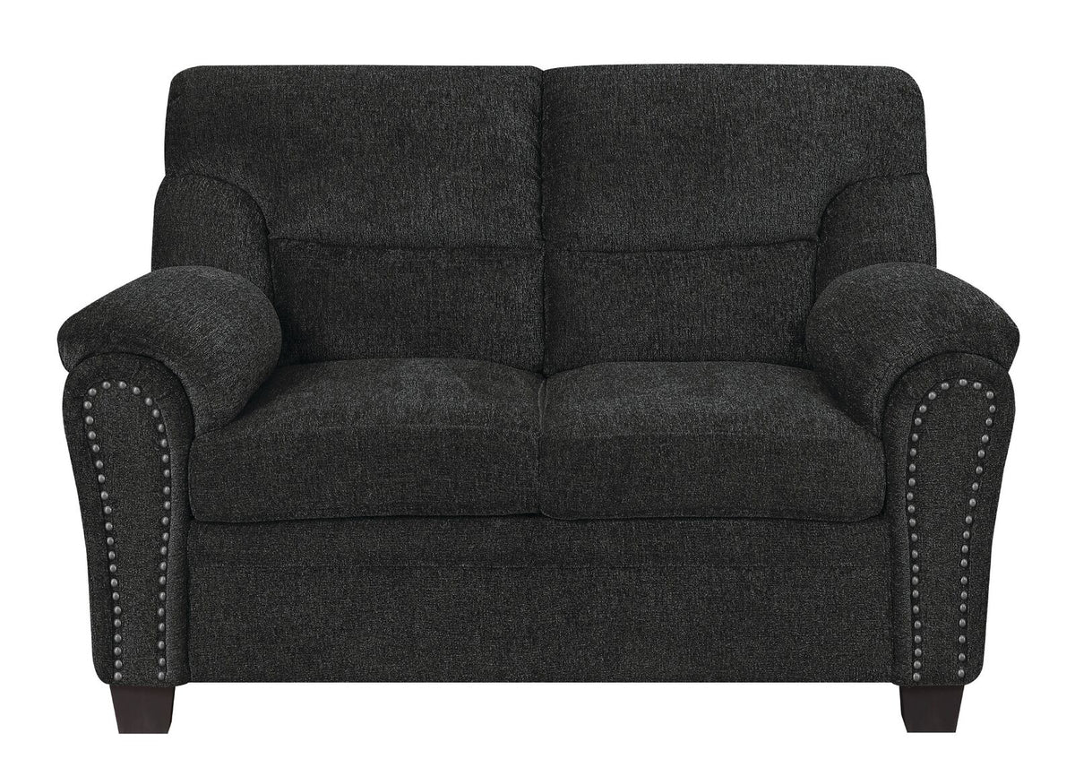 Smokey Grey Upholstered Loveseat V72183