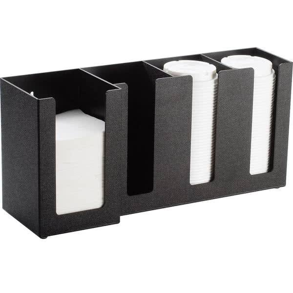 Black 4 Section Cup Lid & Napkin Organizer G888295