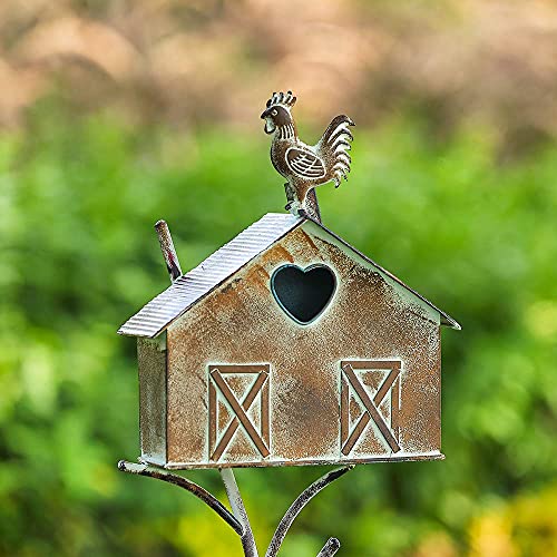 Large Freestanding Metal Bird Houses with Pole E356