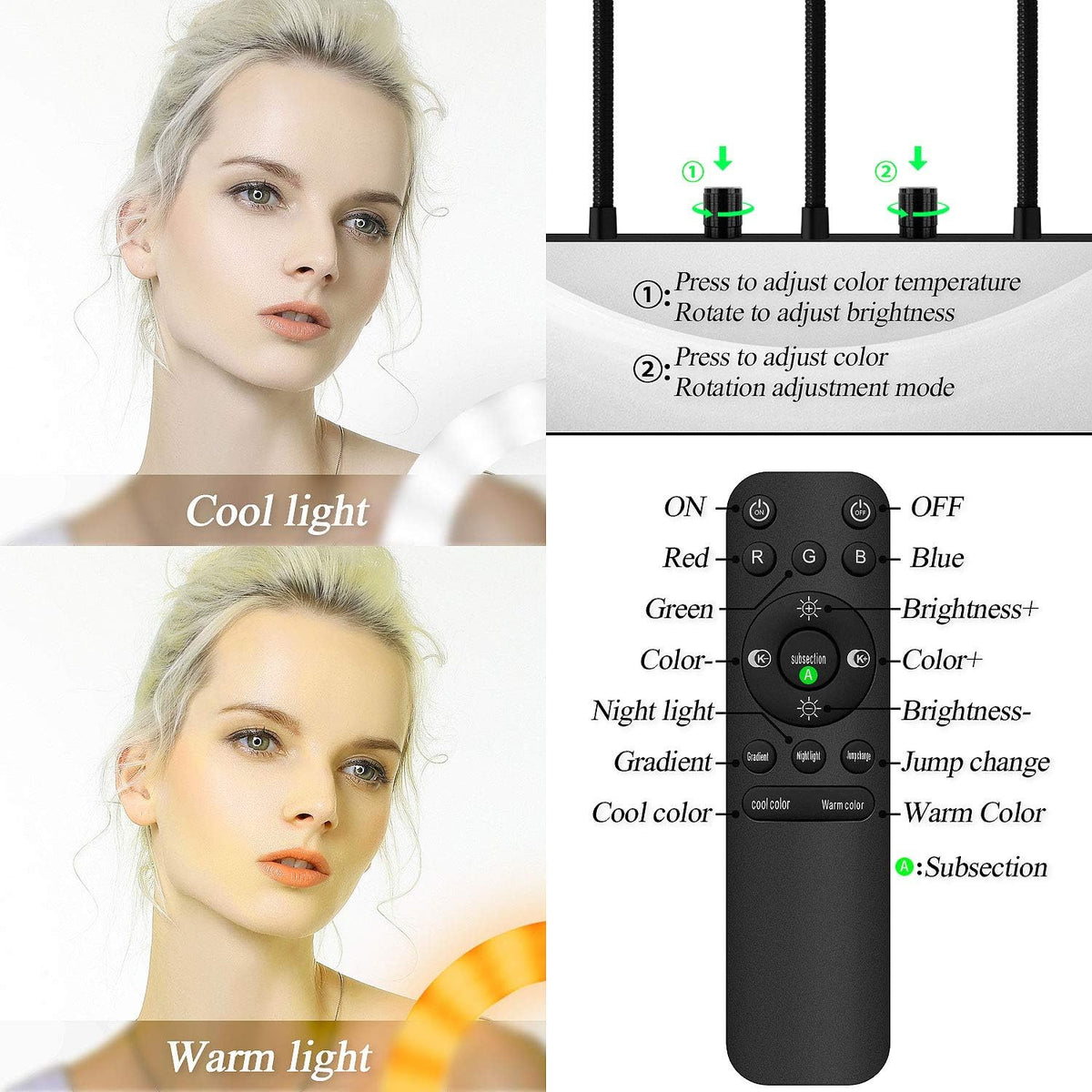 18 LED RGB Ring Light with Tripod X1424
