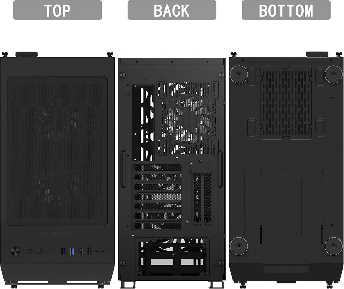 ATX Mid Tower Computer Case with Tempered Glass T698134