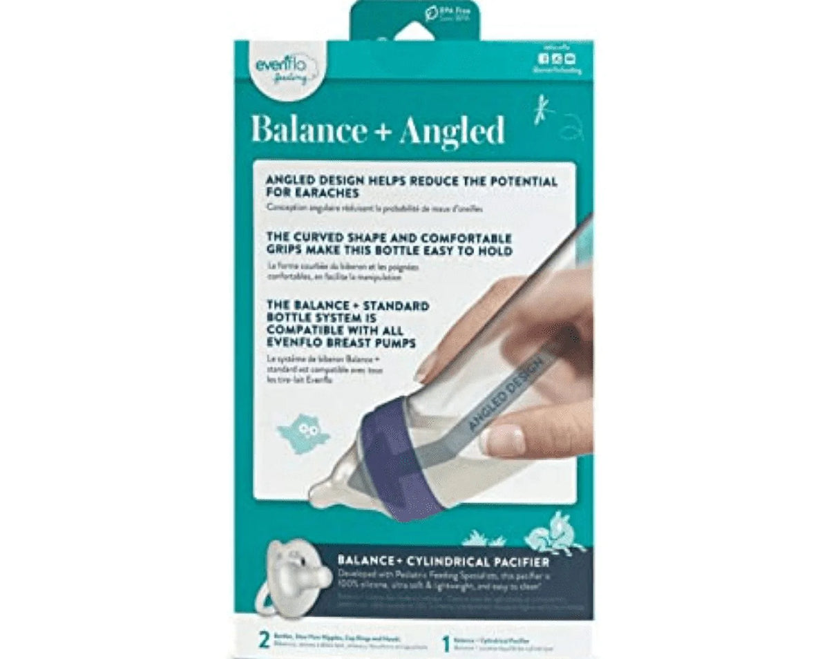 9 Oz 2-Pack Angled Bottle with Pacifier I9138