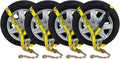 (4 Pack) 2 x 12' Ratchet Strap with Chain Anchor Z896