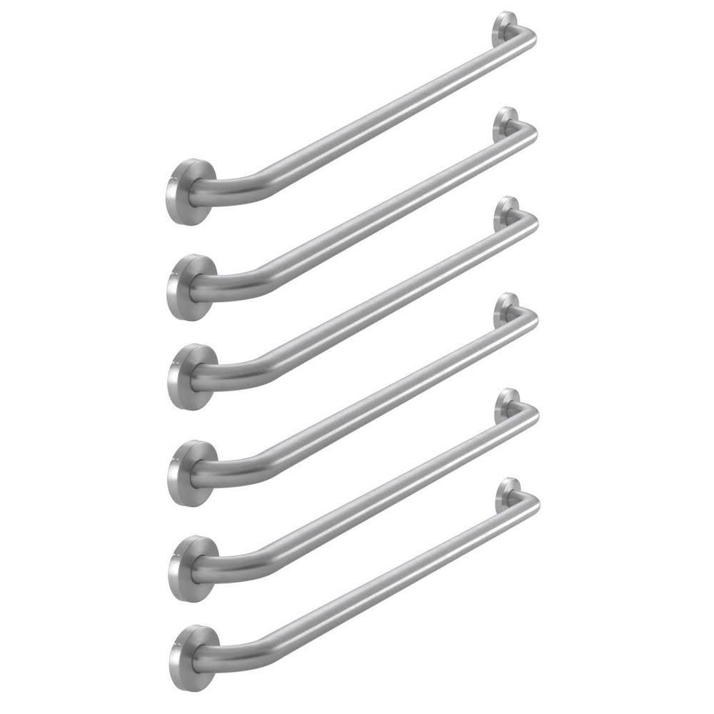 42 in. x 1-1/4 in. Brushed Stainless Steel Concealed Screw Grab Bar Combo (6-Pack) Z17216