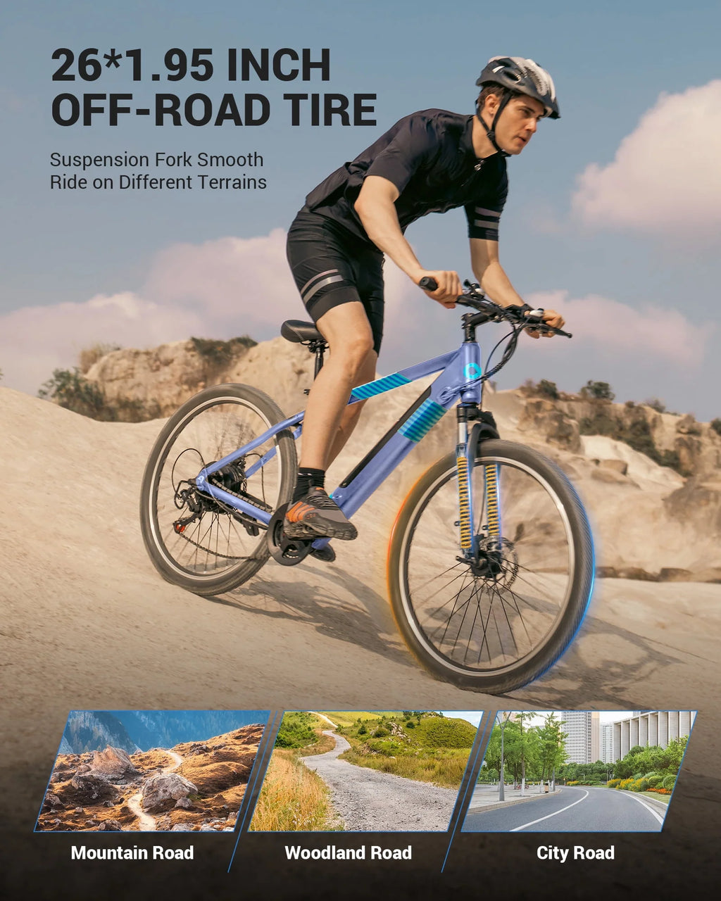 350W 26 Electric Mountain Bike with Removable Battery 7 Speed A519