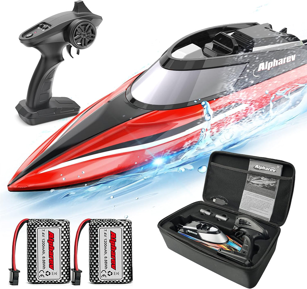 RC Boat with Case, 20+ MPH Remote Control Boat for Pools and Lakes G796