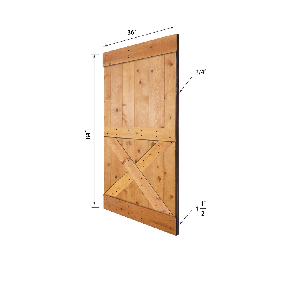 Paneled Wood Barn Door with Installation Hardware Kit - Dark Walnut L488393