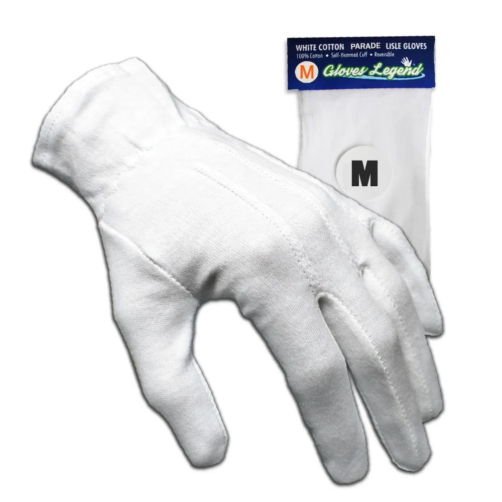 3 Pairs 100% Cotton White Parade Dress Gloves Z692