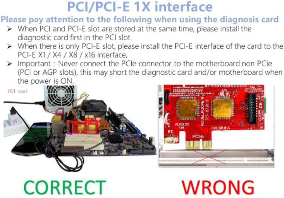 V8 Multifunction Laptop and Desktop PC Post Diagnostic Test Card X5445