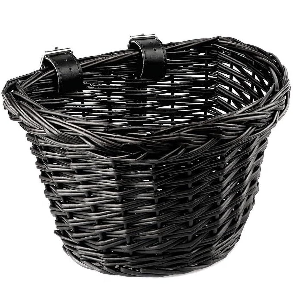 Black Wicker Kids Bike Basket F1015