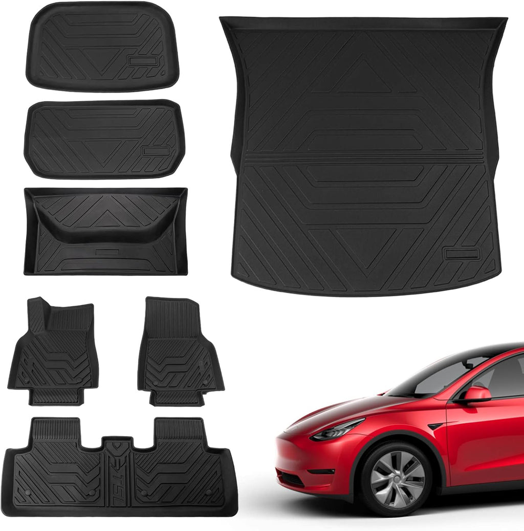 Tesla Model Y Frunk Mat Cargo Liner Floor Mat All Weather 5 Seat Accessories I33042