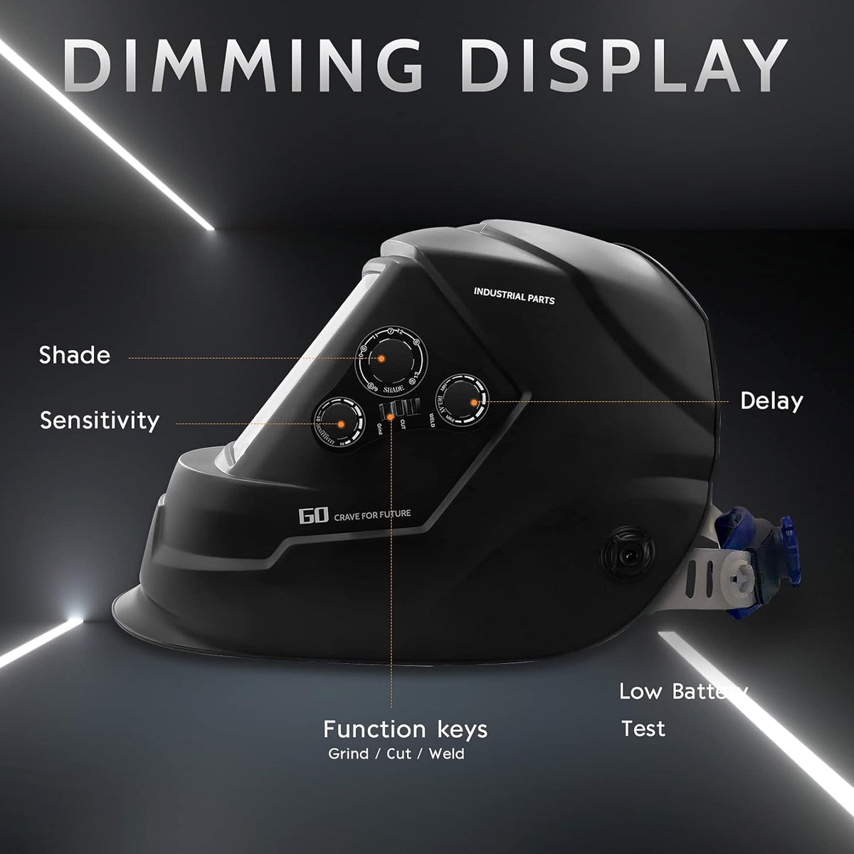 Large Viewing Screen Solar Powered Auto Darkening Welding Helmet, 4 Sensor, Pack of 2 S233