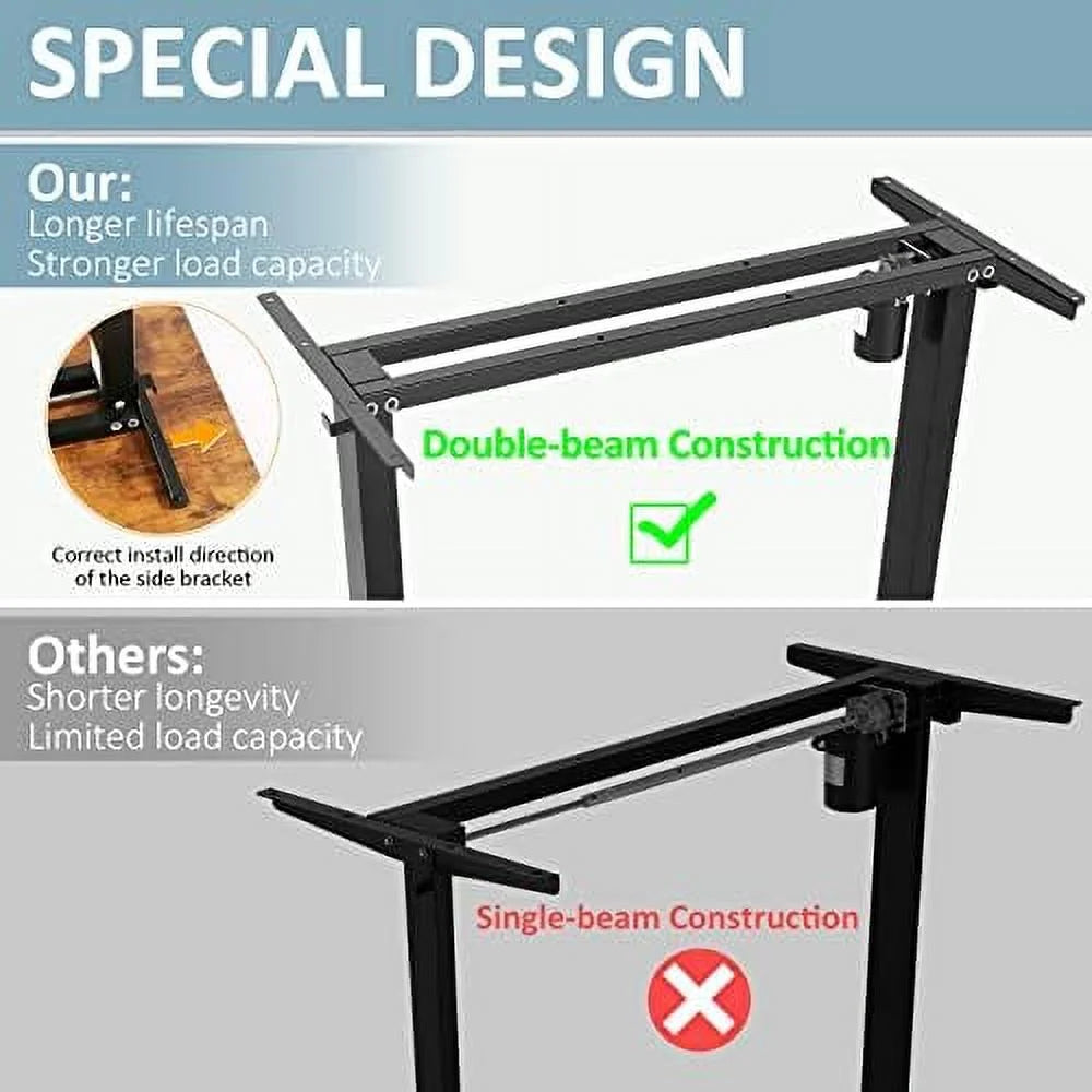 Electric Standing Desk Adjustable Height 55 x 24 Inches with Splice Board H1894
