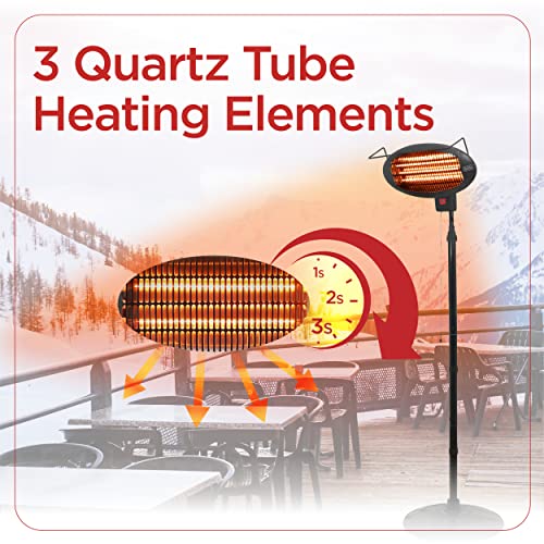 Patio Floor Electric Heater with 3 Heat Settings A97710