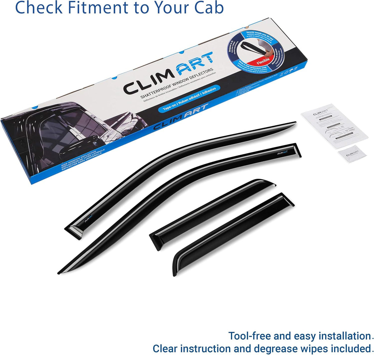 4 pcs Dark Smoke Tape-on Window Deflectors G119