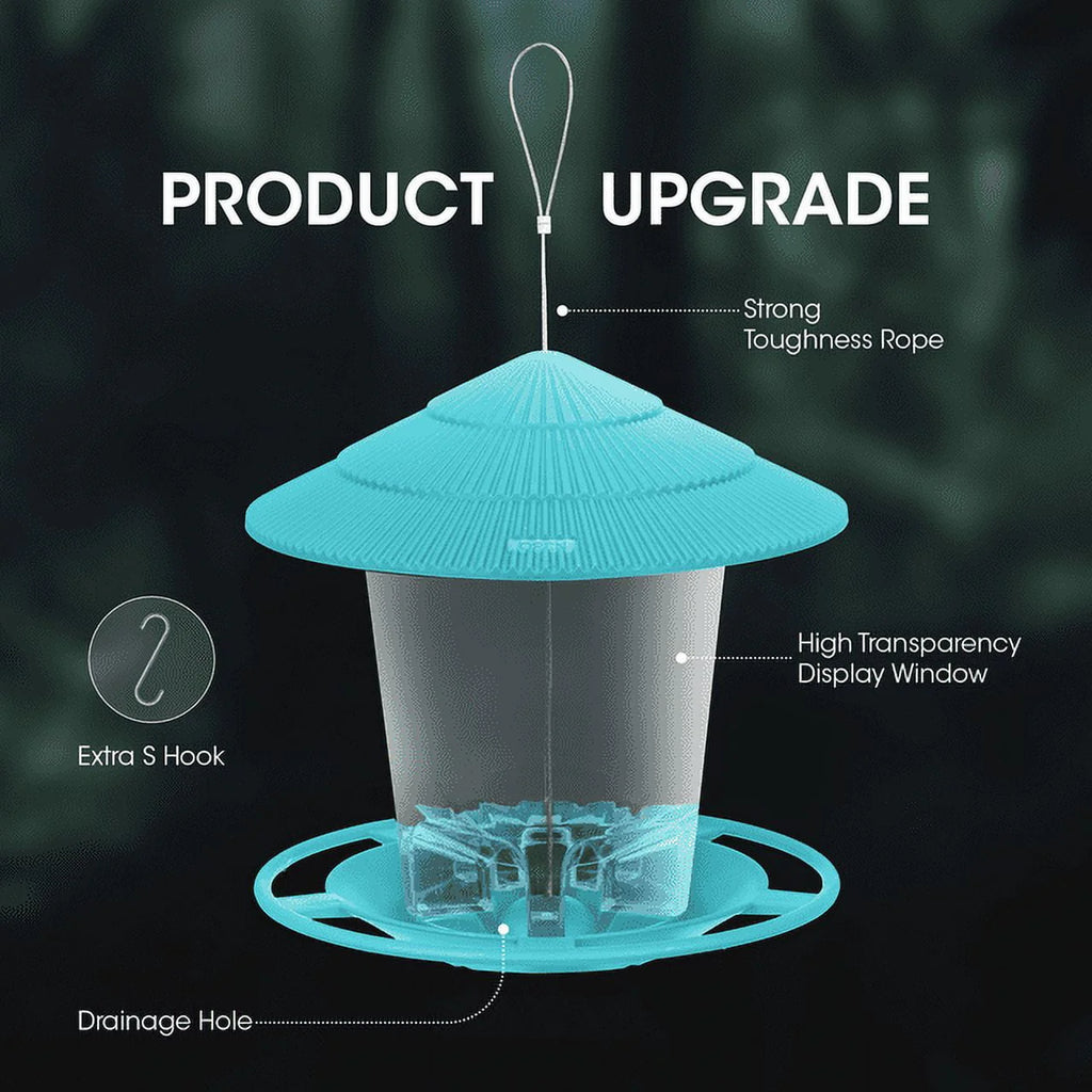 Squirrel Proof Blue Plastic Bird Feeders G348977