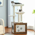 Cat Tree with Litter Box Enclosure and Scratching Posts U7822