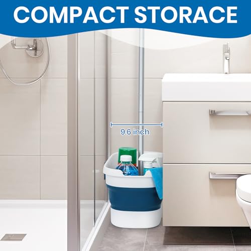 Collapsible Mop and Bucket Set with Washable Microfiber Mop D211