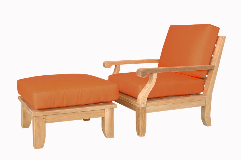 Teak Armchair & Ottoman X11519