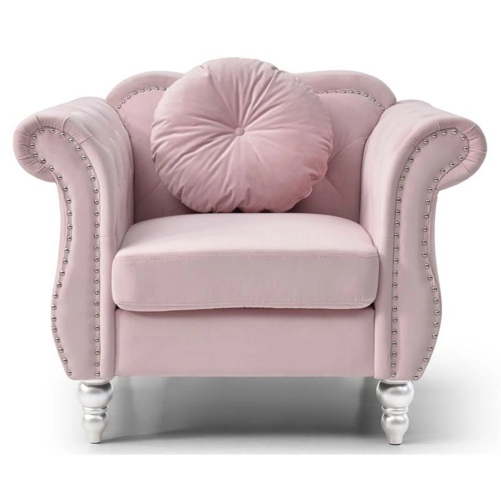Pink Sofa Chaise and Chair E475