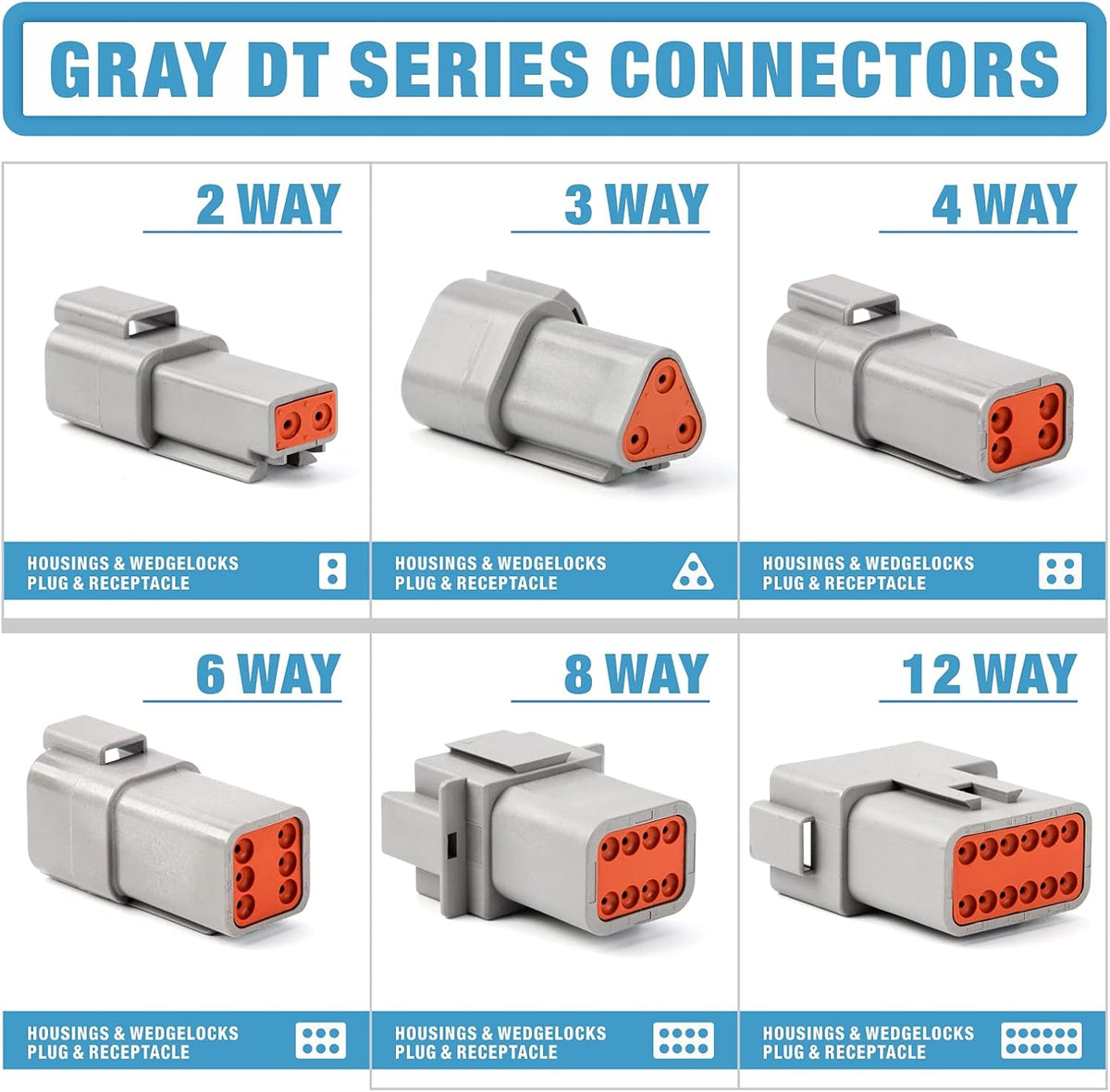 188PCS Gray Connector Kit with 16 Solid Contacts D831
