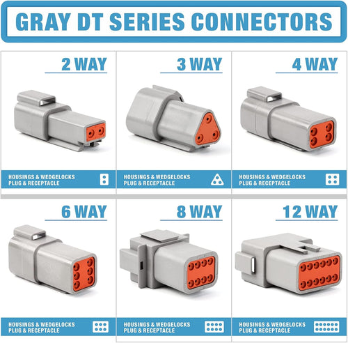 188PCS Gray Connector Kit with 16 Solid Contacts D831